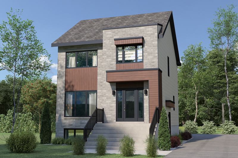 House Blueprint - Contemporary Exterior - Front Elevation Plan #25-5021