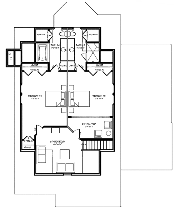 Craftsman Floor Plan - Upper Floor Plan #440-5