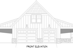 Exterior - Front Elevation 3 for Country House Plan #932-1056, 0 bath