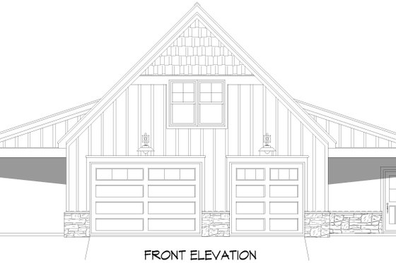 Exterior - Front Elevation 3 for Country House Plan #932-1056, 0 bath