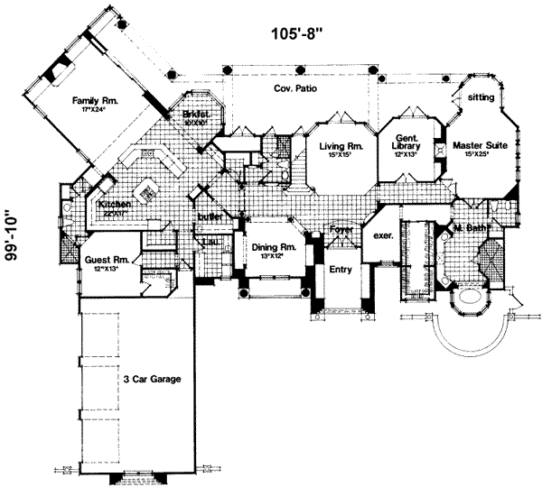 European Floor Plan - Main Floor Plan #135-107