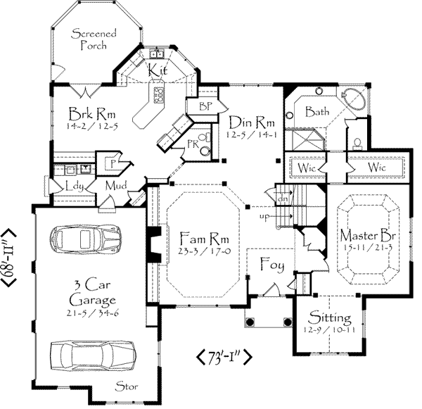 European Floor Plan - Main Floor Plan #71-124