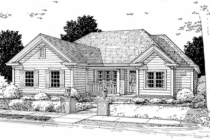 Architectural House Design - Traditional style home, front elevation