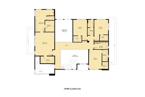Floor Plan - Upper Floor for Contemporary House Plan #1066-255 - 6 bed, 5.5 bath