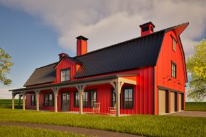 Barndominium Exterior - Front Elevation Plan #1103-6