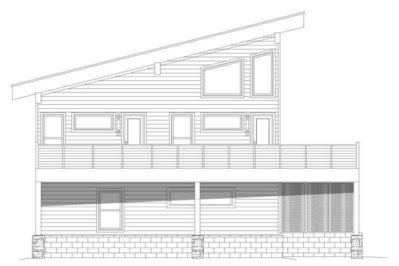 Architectural House Design - Exterior - Rear Elevation for Modern House Plan #932-564 - 3 bed, 2 bath