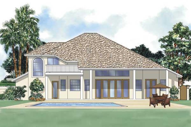 Architectural House Design - Exterior - Rear Elevation for Mediterranean House Plan #930-27 - 3 bed, 3 bath