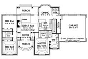 European Style House Plan - 3 Beds 2 Baths 1488 Sq/Ft Plan #929-55 