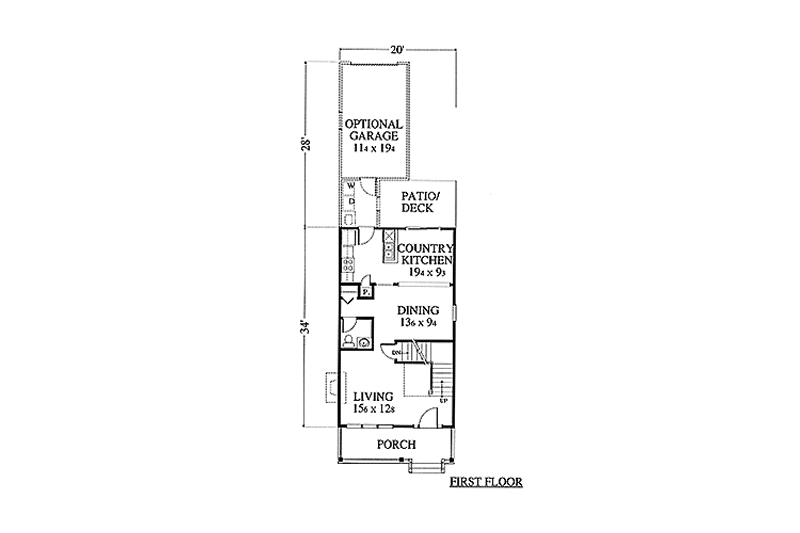 Dream House Plan - Floor Plan - Main Floor for Country House Plan #1053-36 - 3 bed, 1.5 bath
