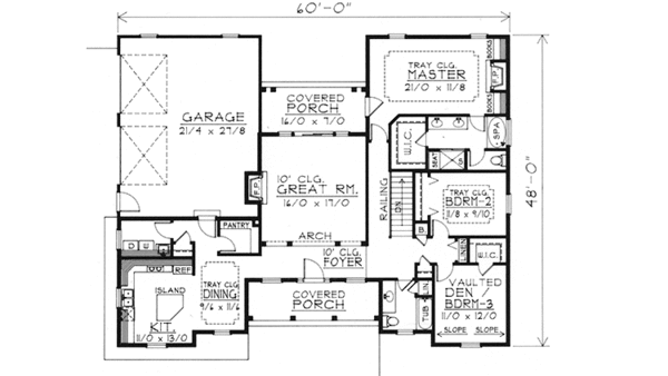 Dream House Plan - Country Floor Plan - Main Floor Plan #1037-33