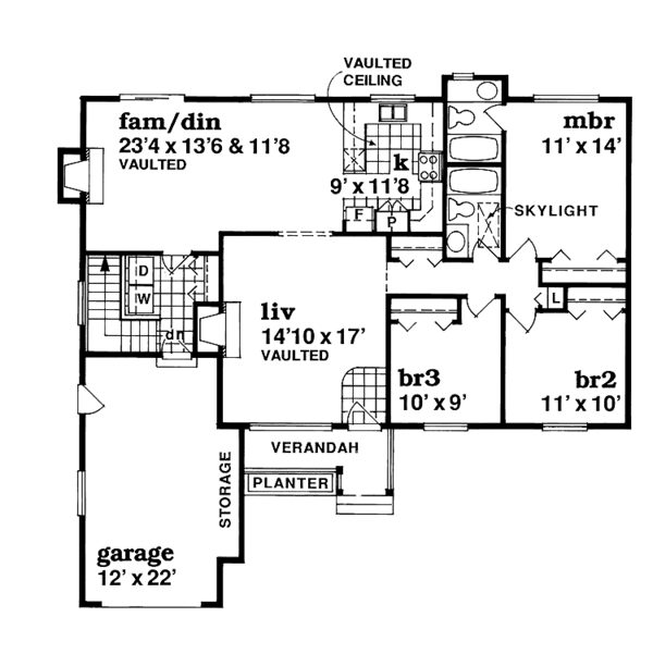 Country Floor Plan - Main Floor Plan #47-1006