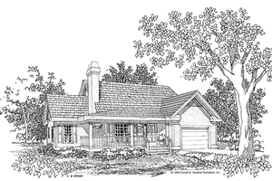 Exterior - Front Elevation for Country House Plan #929-256 - 3 bed, 2 bath