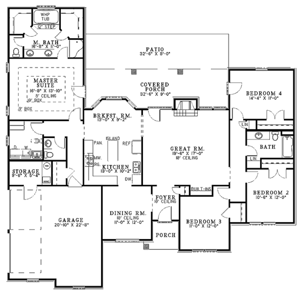 Dream House Plan - Traditional Floor Plan - Main Floor Plan #17-2875
