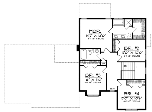 Dream House Plan - Country Floor Plan - Upper Floor Plan #70-1379