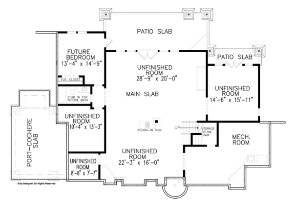 Dream House Plan - Craftsman Floor Plan - Lower Floor Plan #54-371