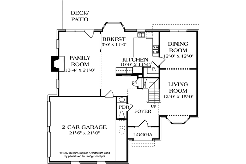Home Plan - Floor Plan - Main Floor for Traditional House Plan #453-517 - 3 bed, 2.5 bath
