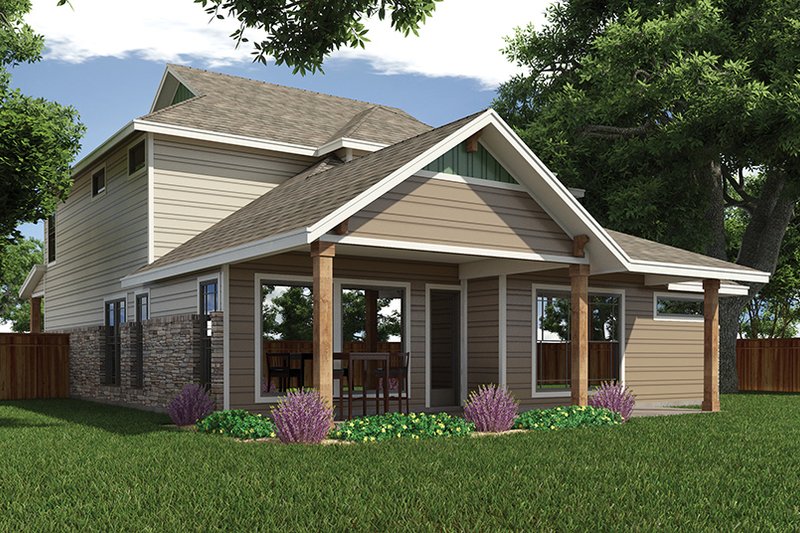 Home Plan - Exterior - Rear Elevation 1 for Craftsman House Plan #472-437 - 4 bed, 2.5 bath