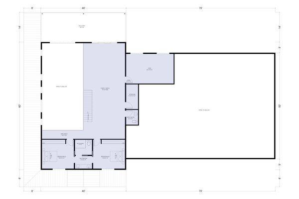 Barndominium Floor Plan - Upper Floor Plan #1107-24