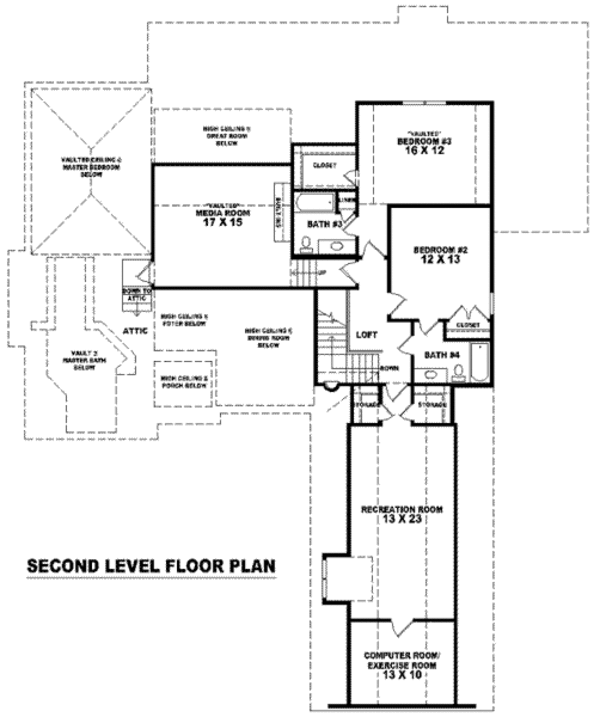 European Floor Plan - Upper Floor Plan #81-1290