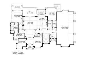 Floor Plan - Main Floor for Craftsman House Plan #920-49 - 5 bed, 6.5 bath