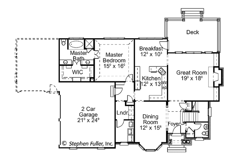 Home Plan - Floor Plan - Main Floor for Country House Plan #429-386 - 4 bed, 3.5 bath