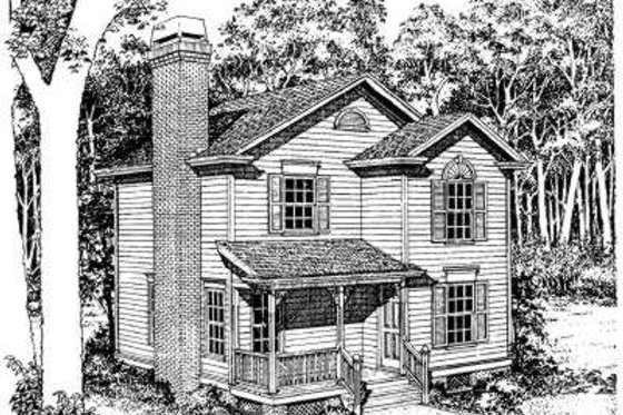 Exterior - Front Elevation for Country House Plan #322-104 - 3 bed, 2.5 bath