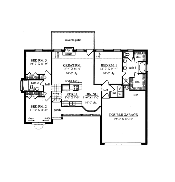 Home Plan - Country Floor Plan - Main Floor Plan #42-596