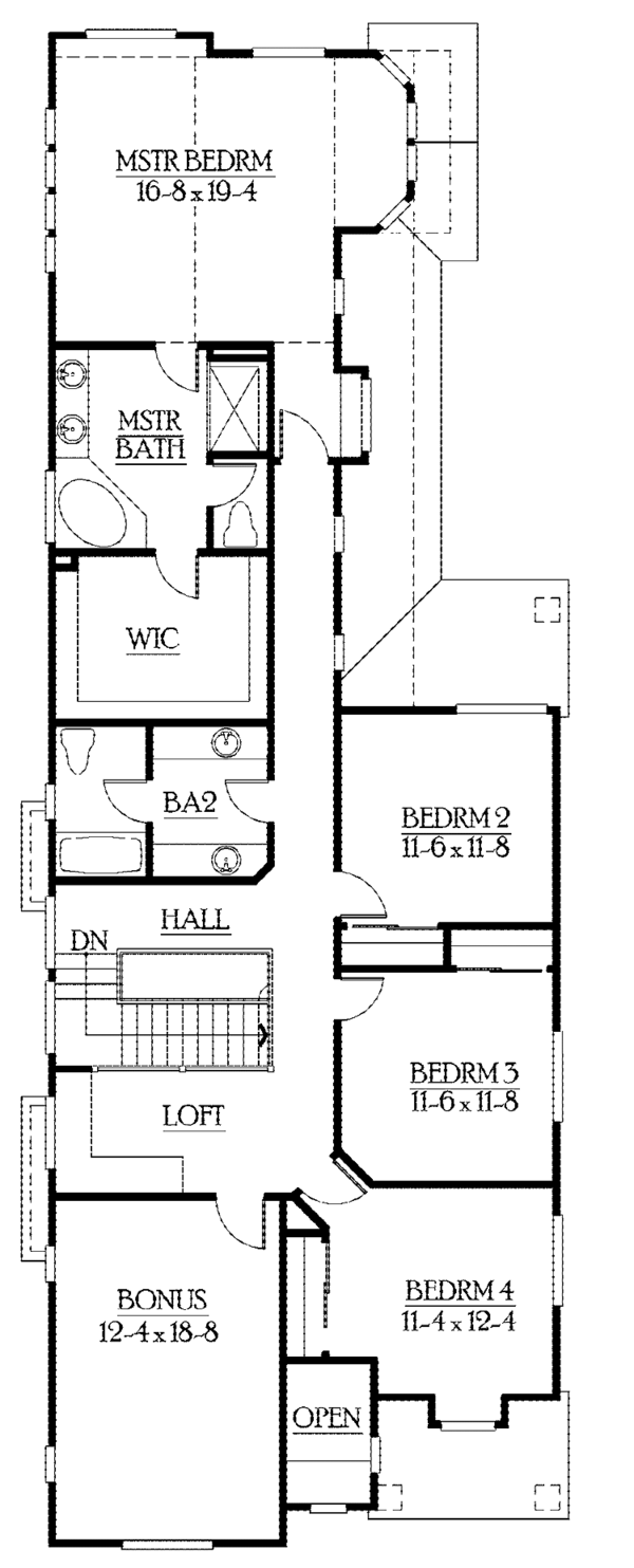 Dream House Plan - Craftsman Floor Plan - Upper Floor Plan #132-385