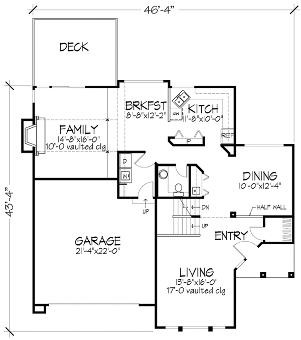 Architectural House Design - Country Floor Plan - Main Floor Plan #320-1136