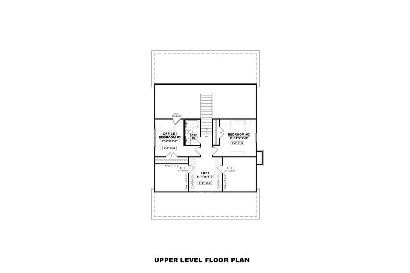 Architectural House Design - Floor Plan - Upper Floor for Farmhouse House Plan #1117-19 - 3 bed, 2.5 bath
