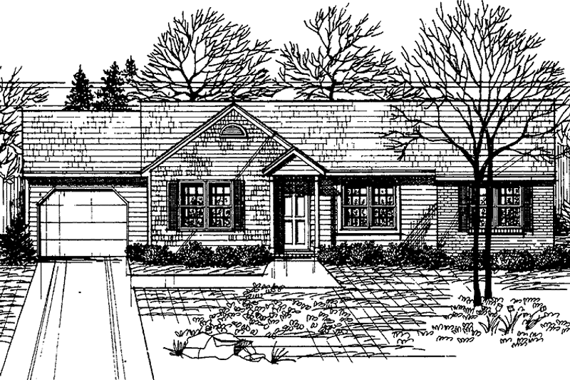 Home Plan - Exterior - Front Elevation 3 for Ranch House Plan #30-231 - 3 bed, 2 bath