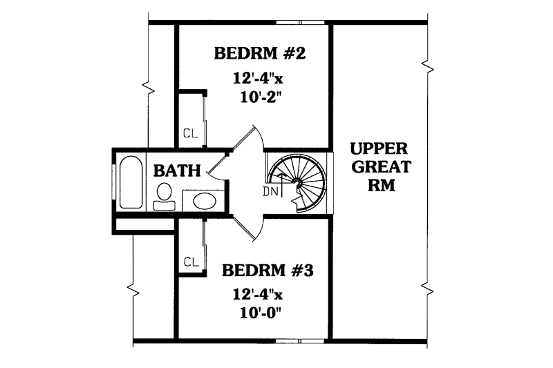 Dream House Plan - Floor Plan - Upper Floor for Log House Plan #314-218 - 3 bed, 2 bath