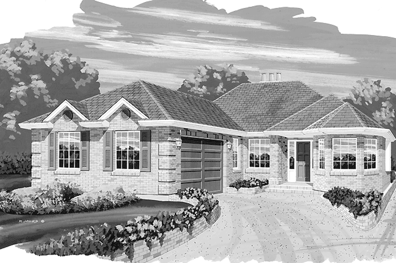 House Blueprint - Ranch Exterior - Front Elevation Plan #47-990