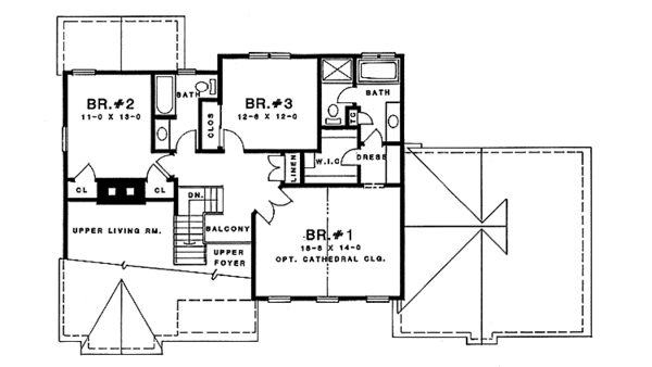 Dream House Plan - Country Floor Plan - Upper Floor Plan #1001-9