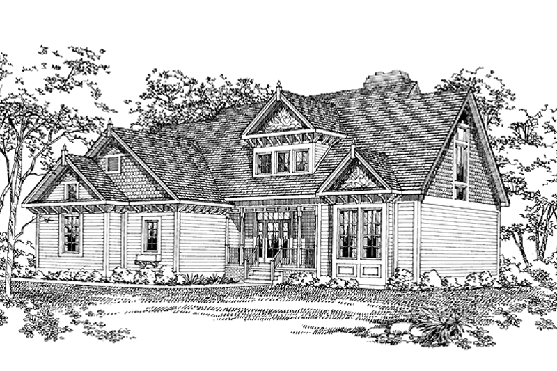Dream House Plan - Victorian Exterior - Front Elevation Plan #72-888