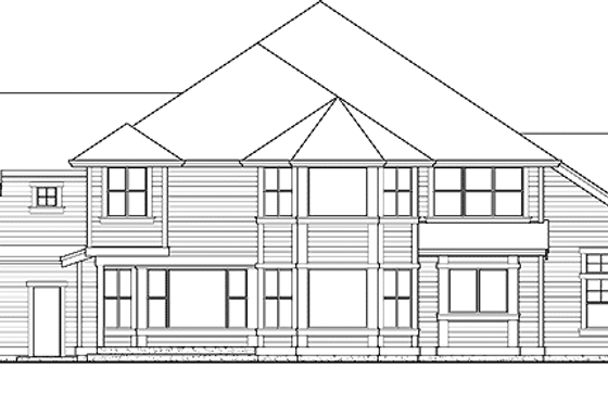 Exterior - Rear Elevation for Craftsman House Plan #132-251 - 5 bed, 4.5 bath