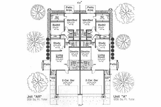 Floor Plan - Main Floor for Traditional House Plan #310-439 - 2 bed, 2 bath