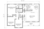 European Style House Plan - 3 Beds 2 Baths 1238 Sq/Ft Plan #14-247 
