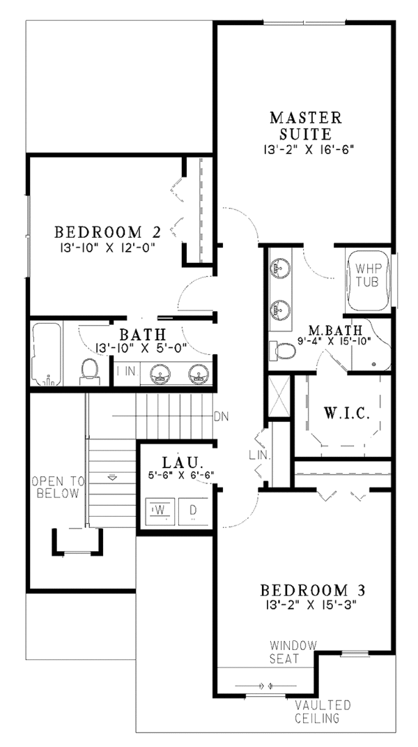 House Plan Design - Country Floor Plan - Upper Floor Plan #17-3254