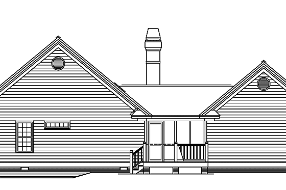 Exterior - Rear Elevation for Country House Plan #929-223 - 3 bed, 2 bath