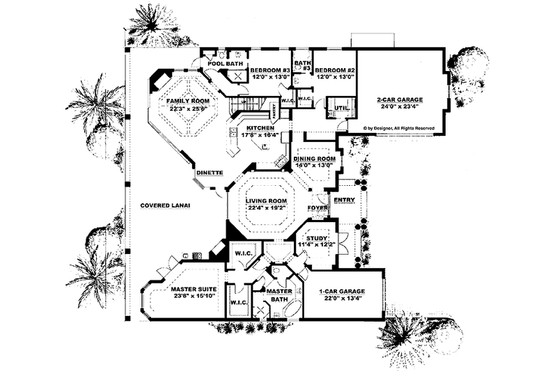 Home Plan - Floor Plan - Main Floor for Mediterranean House Plan #1017-62 - 4 bed, 4 bath