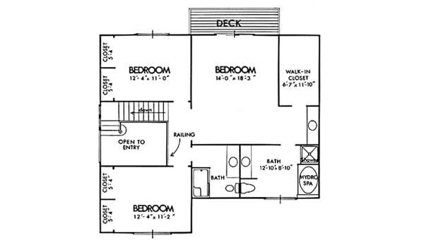 Architectural House Design - Contemporary Floor Plan - Upper Floor Plan #320-1270