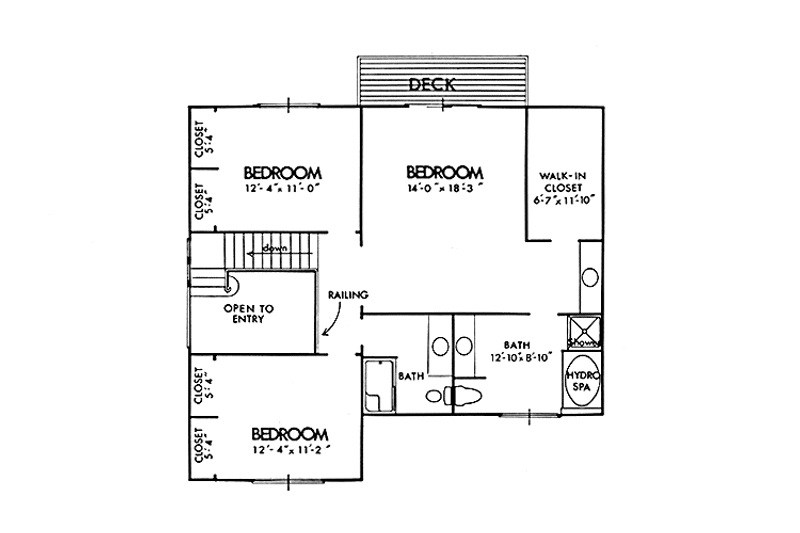 Home Plan - Floor Plan - Upper Floor for Contemporary House Plan #320-1270 - 3 bed, 3 bath