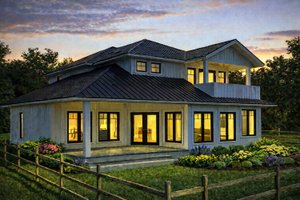 Exterior - Rear Elevation for Country House Plan #1101-60 - 3 bed, 2.5 bath