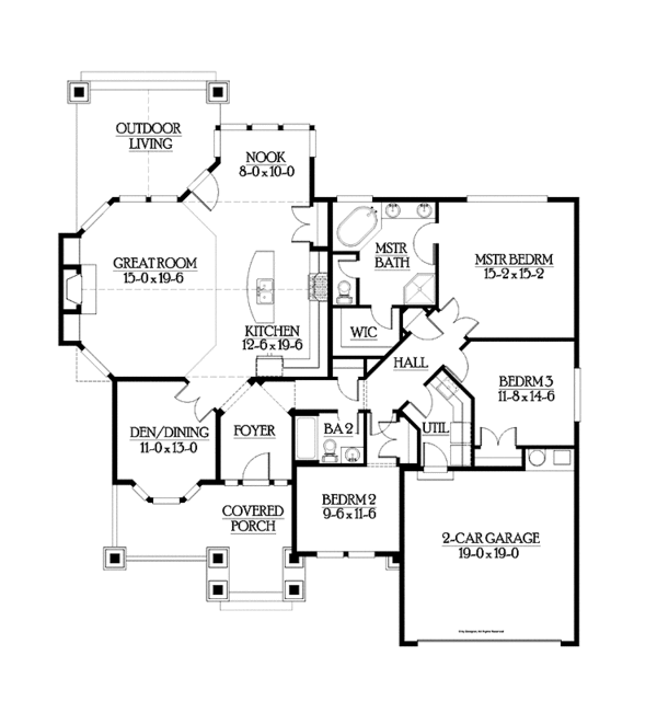 House Plan Design - Ranch Floor Plan - Main Floor Plan #132-533