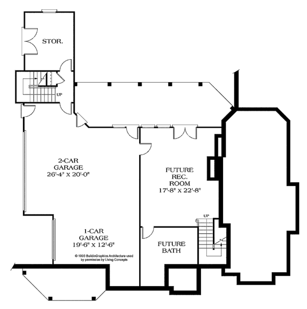 Home Plan - Traditional Floor Plan - Lower Floor Plan #453-310