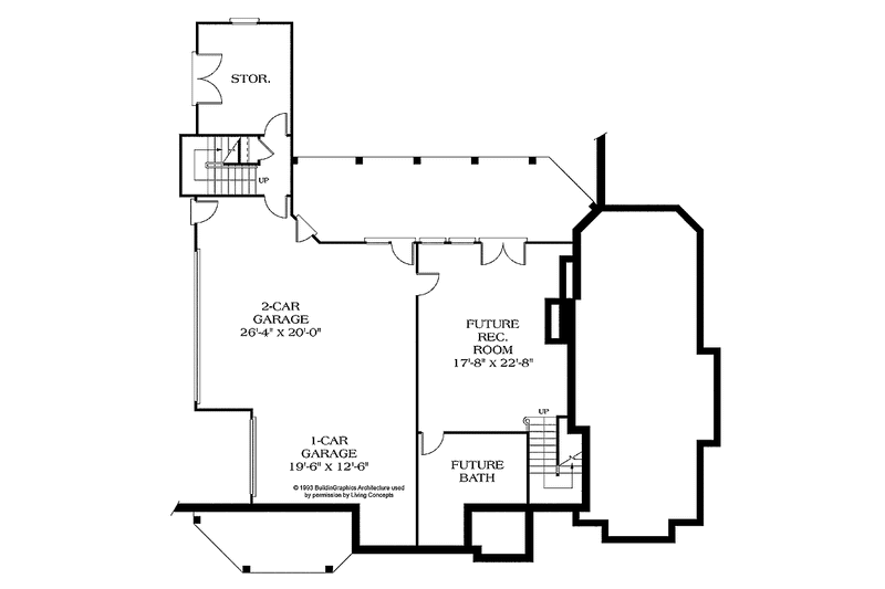 House Plan Design - Floor Plan - Lower Floor for Traditional House Plan #453-310 - 4 bed, 3.5 bath