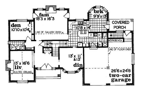House Plan Design - Traditional Floor Plan - Main Floor Plan #47-726