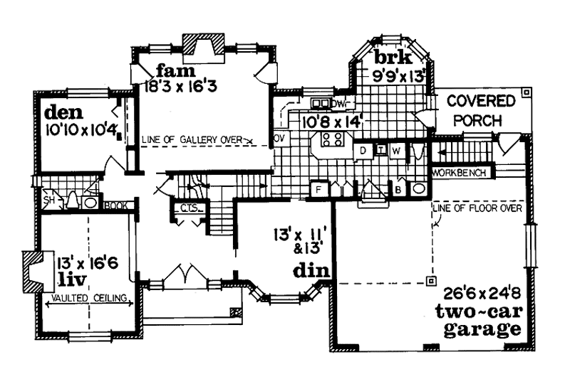 Dream House Plan - Floor Plan - Main Floor for Traditional House Plan #47-726 - 3 bed, 3.5 bath