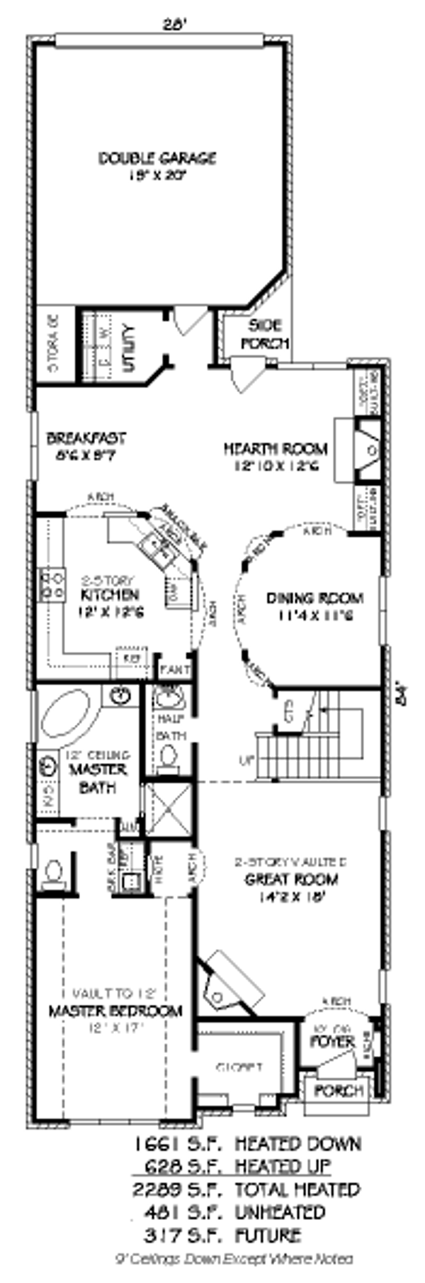 Floor Plan - Main Floor for European House Plan #424-151 - 3 bed, 2.5 bath